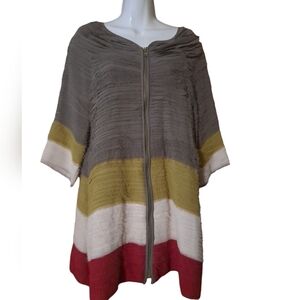 Fumblin' Foe Womens Tired 3/4 Sleeve  Size Large Layered Eyelash Ruffle Top